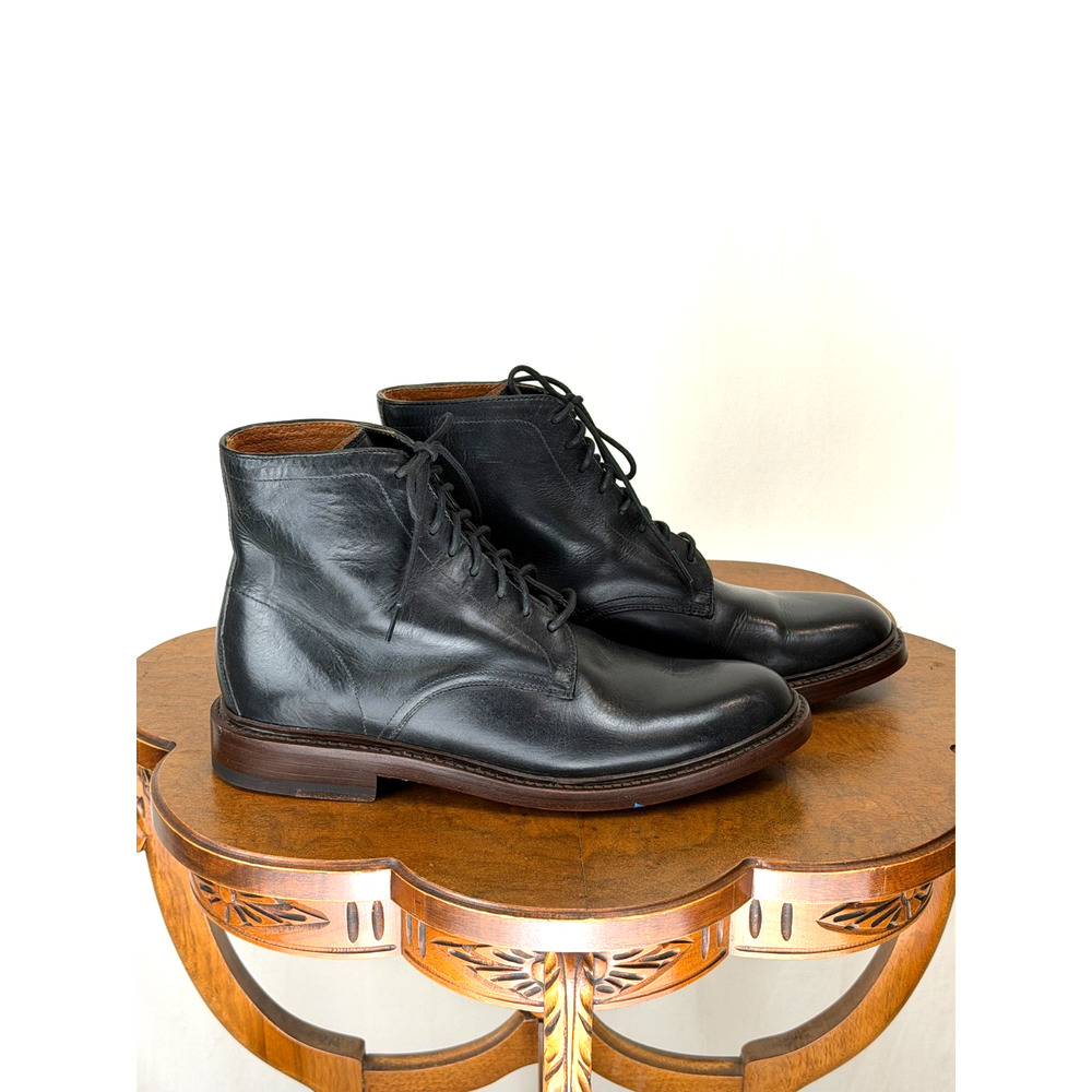 Vintage 90's Frye Black Leather Dress Lace Up Boot Mens 8 Made In Mexcio #0118C - Picture 5 of 11